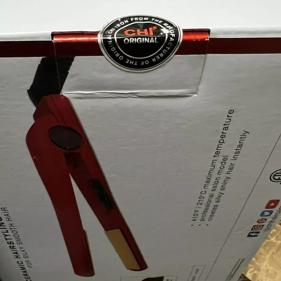 ORIGINAL CHI 1” Ceramic Hairstyling Iron - Ruby Red For Silky Smooth Hair. - Picture 3 of 4